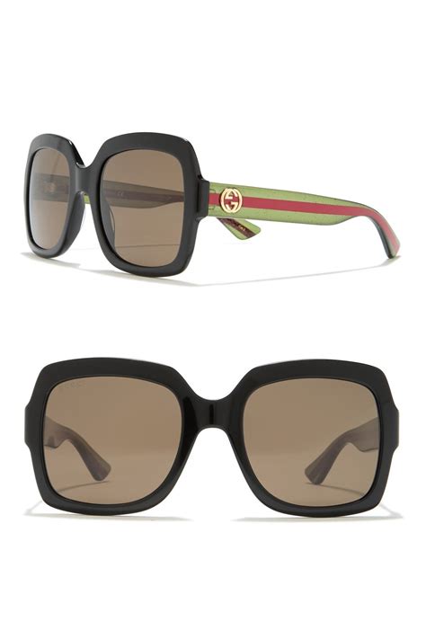 gucci square brown sunglasses|Gucci 54mm oversized square sunglasses.